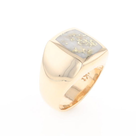 Natural Gold Quartz Men's Ring