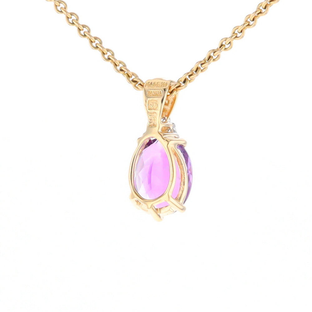 Oval Amethyst Diamond Pendant