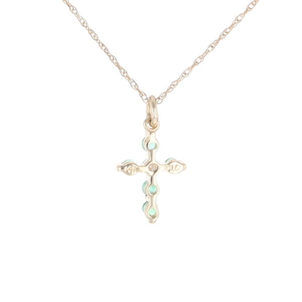 Small Emerald Cross Pendant