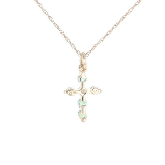 Small Emerald Cross Pendant
