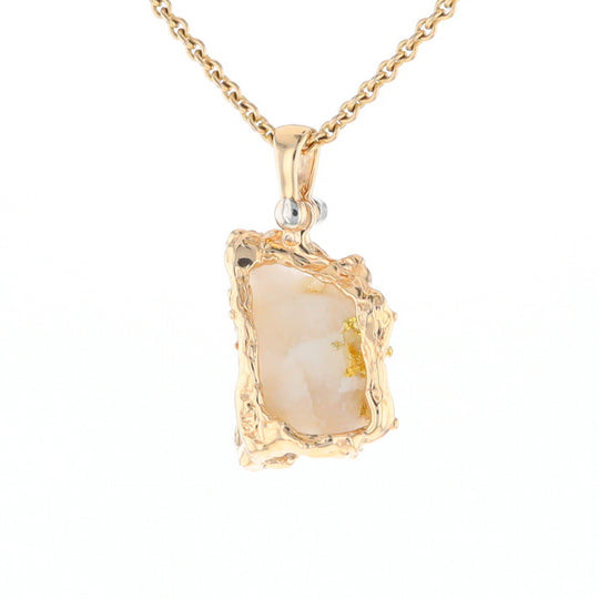 Rough Gold Quartz Freeform Pendant