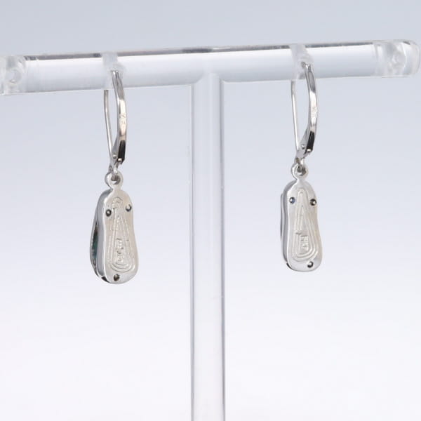 Opal Earrings Sandal Inlaid Design Lever Backs