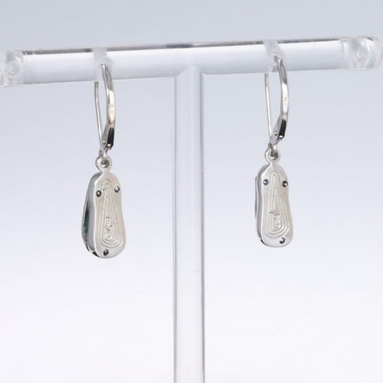 Opal Earrings Sandal Inlaid Design Lever Backs