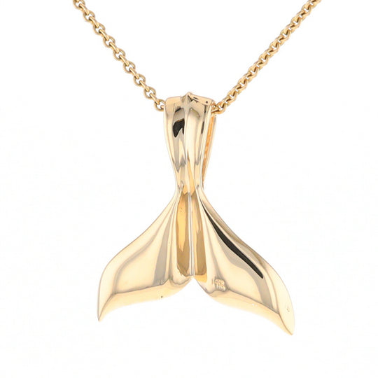 Whale Tail Necklaces Natural Gold Quartz Inlaid Sea Life Pendant