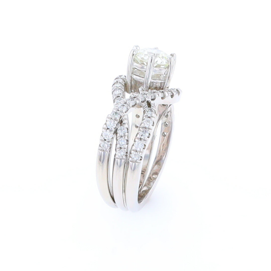 Three Bypass Diamond Engagement Ring