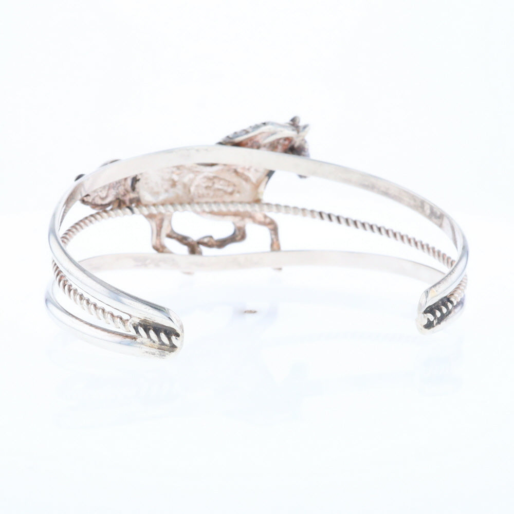 Silver Horse Native Cuff Bracelet