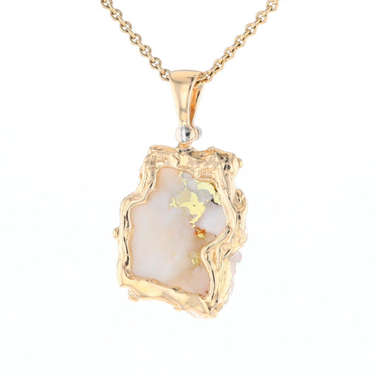 Rough Gold Quartz Freeform Pendant