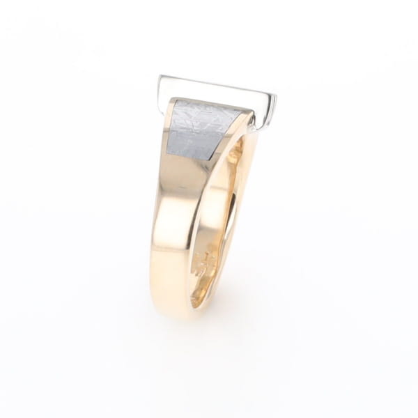 Meteorite Ring Double Sided Inlaid Design with .23ctw Diamonds
