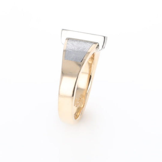 Meteorite Ring Double Sided Inlaid Design with .23ctw Diamonds