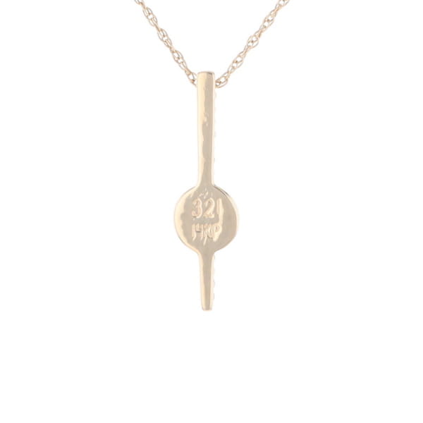 Diamond Bar Gold Quartz Round Inlaid Pendant G2