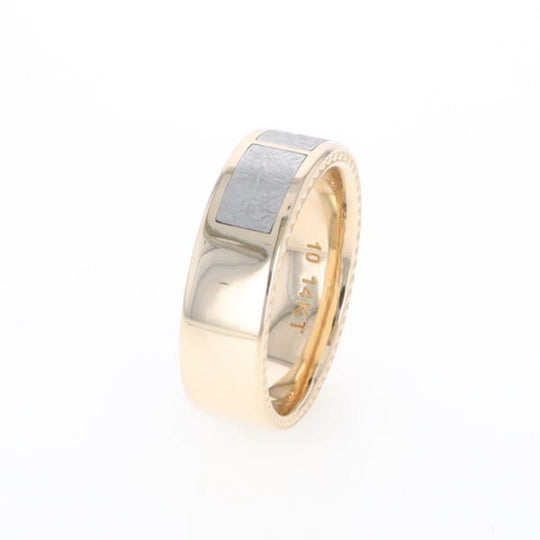3 Section Men's Meteorite  Milgrain Topped Ring
