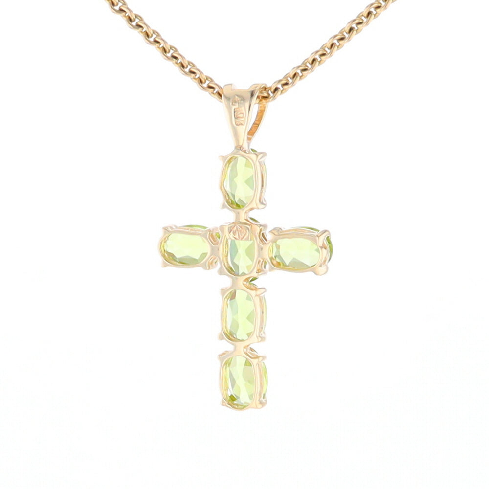 Oval Peridot Cross Pendant