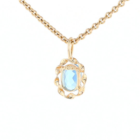 Blue Topaz Twisted Frame Pendant