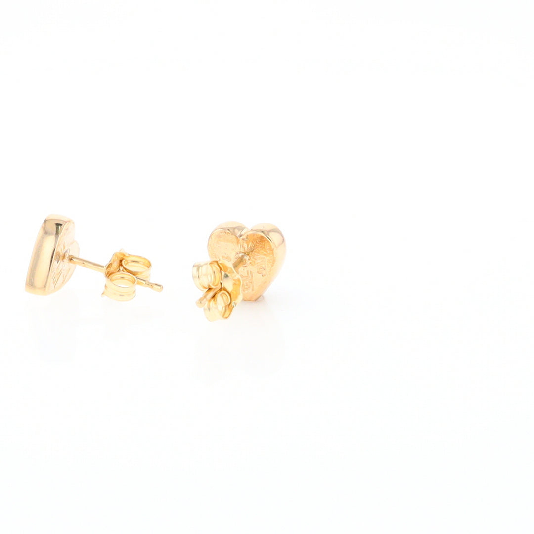 Gold Quartz Heart Stud Earrings - G2