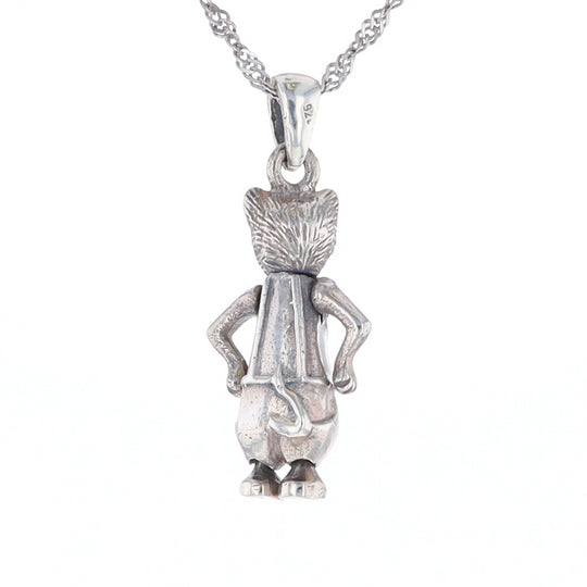Sterling Silver Moving Cat Pendant