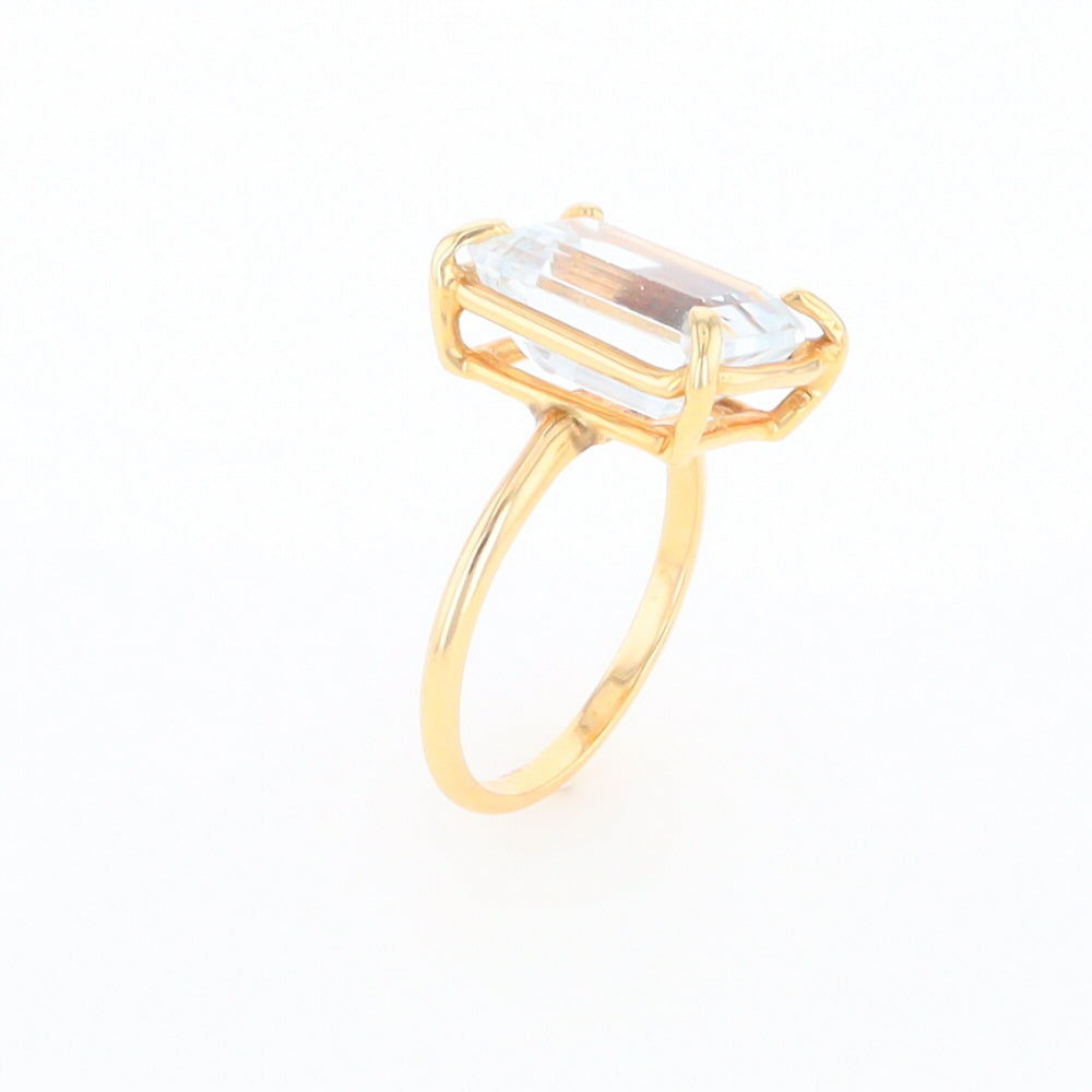 Emerald Cut Blue Topaz Ring