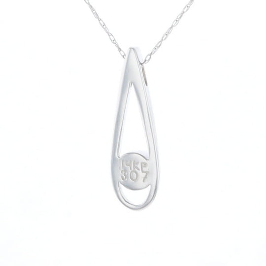 Open Teardrop Round Onyx Inlaid Pendant