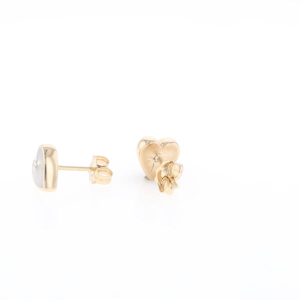 Gold Quartz Heart Stud Earrings - G2