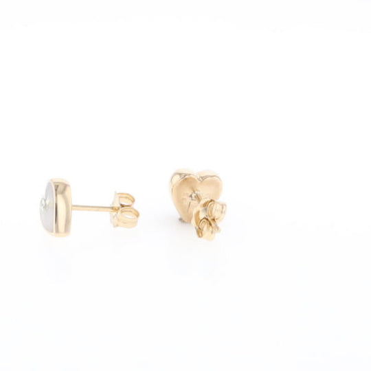 Gold Quartz Heart Stud Earrings - G2