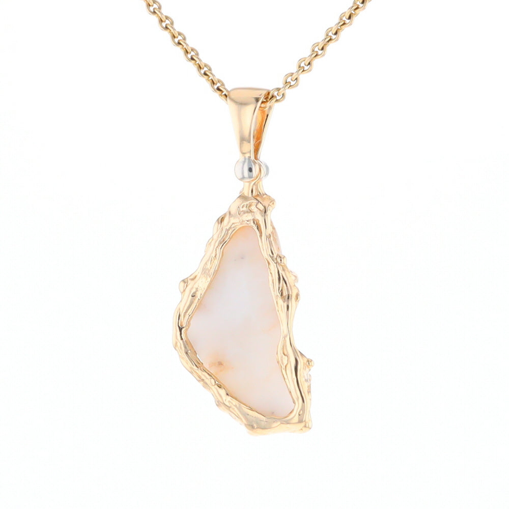 Gold Quartz Freeform Pendant