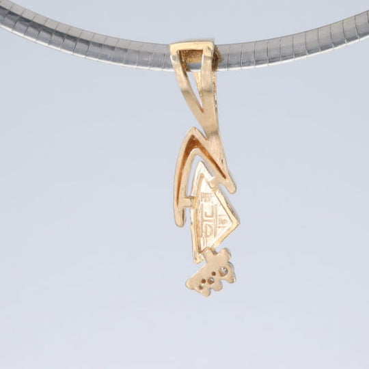 Opal Pendant Triangle Inlaid Design with .07ctw Round Diamonds
