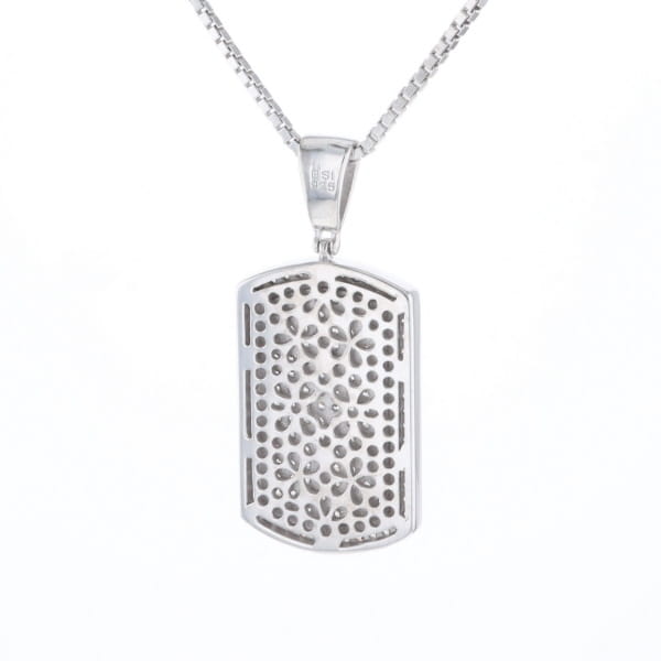 Cubic Zirconia Dog Tag Necklace