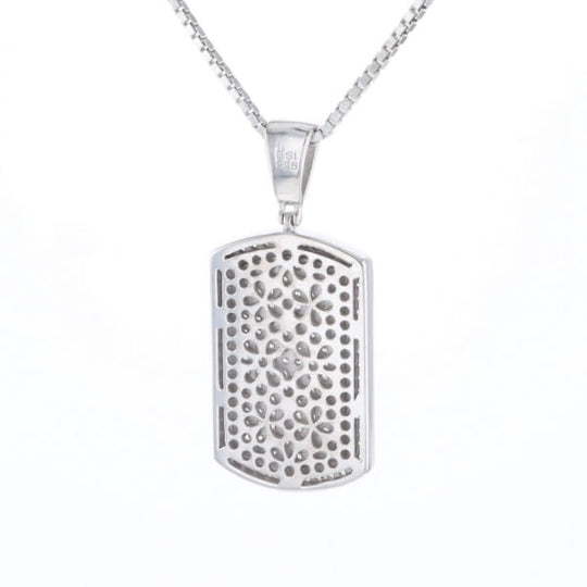 Cubic Zirconia Dog Tag Necklace