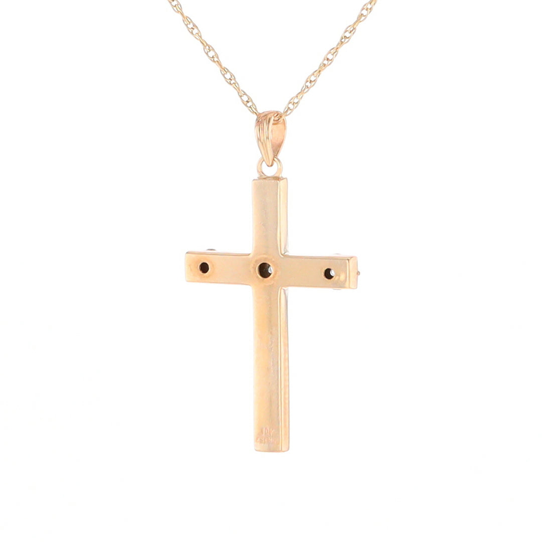 Vintage Incised Diamond Cross Pendant