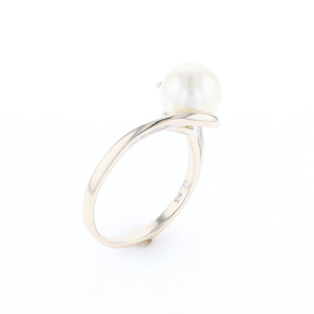 Pearl Solitaire Bypass Ring