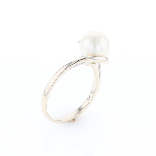 Pearl Solitaire Bypass Ring