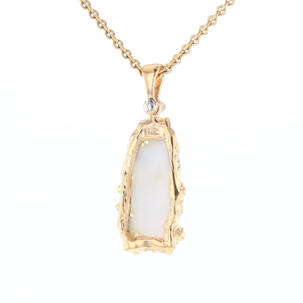 Rough Gold Quartz Freeform Pendant