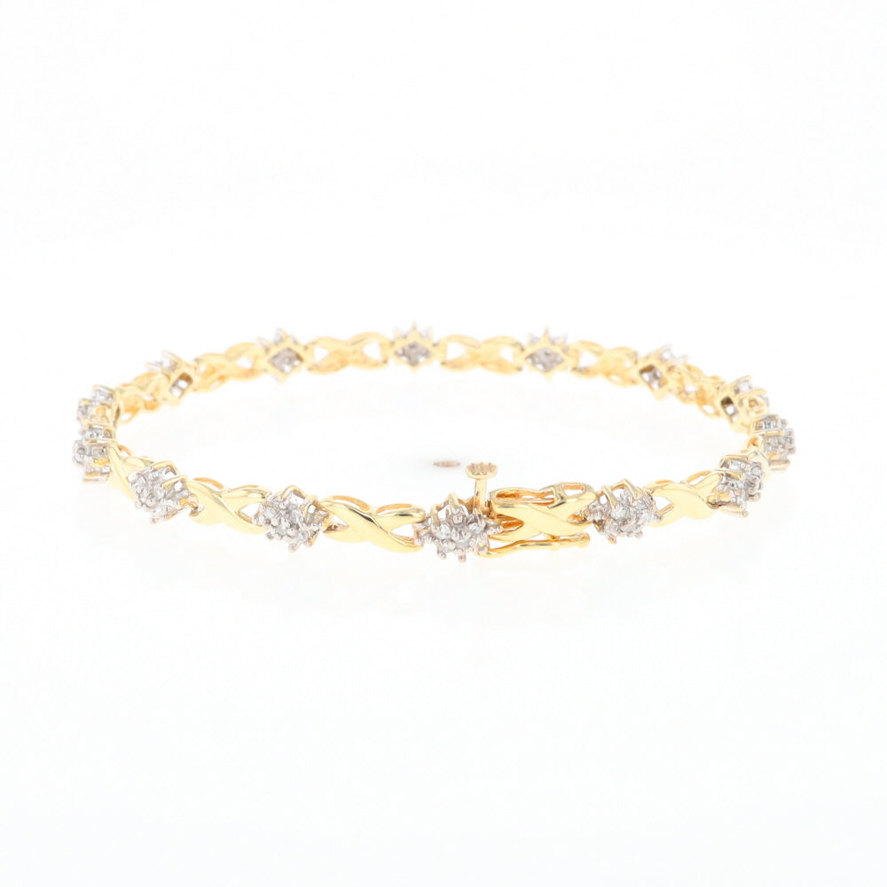 Diamond Cluster & Infinity Link Tennis Bracelet