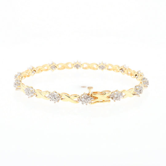 Diamond Cluster & Infinity Link Tennis Bracelet