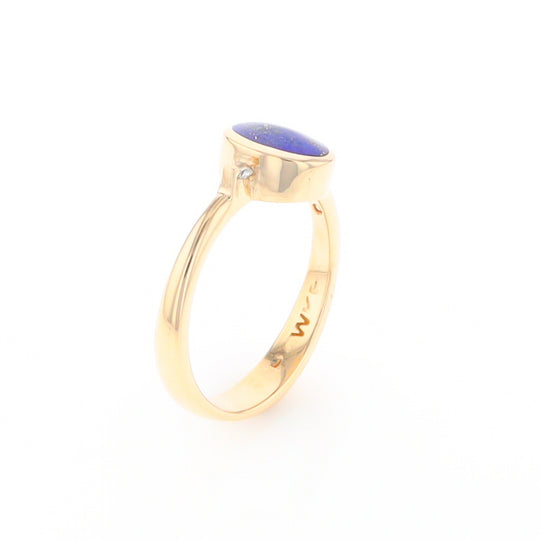 Oval Lapis Diamond Ring