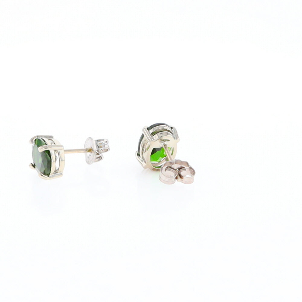 Chrome Diopside Solitaire Studs