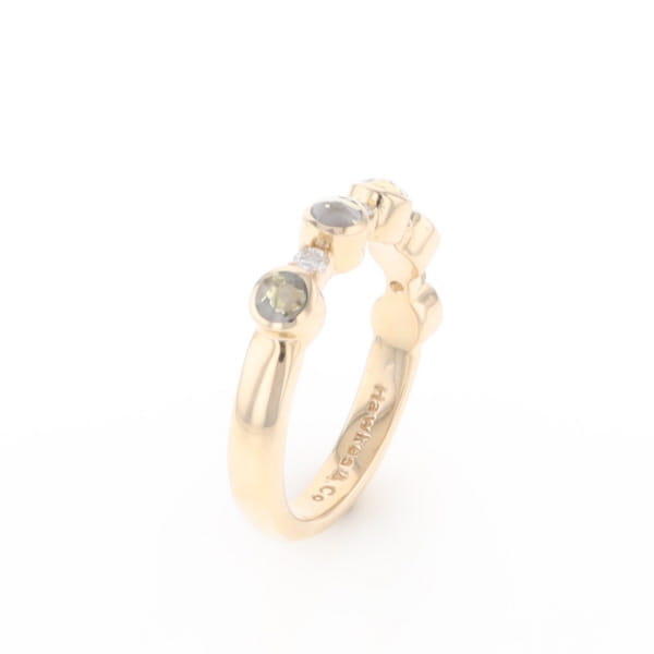 Gold Quartz Circle Inlay Wedding Band - G2