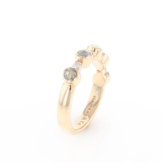 Gold Quartz Circle Inlay Wedding Band - G2