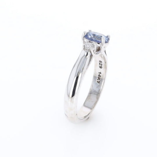 Ceylon Sapphire Three-Stone Trellis Ring