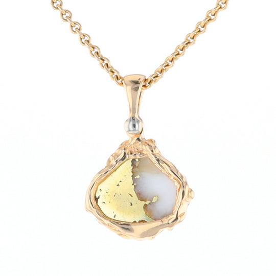 Gold Quartz Freeform Pendant