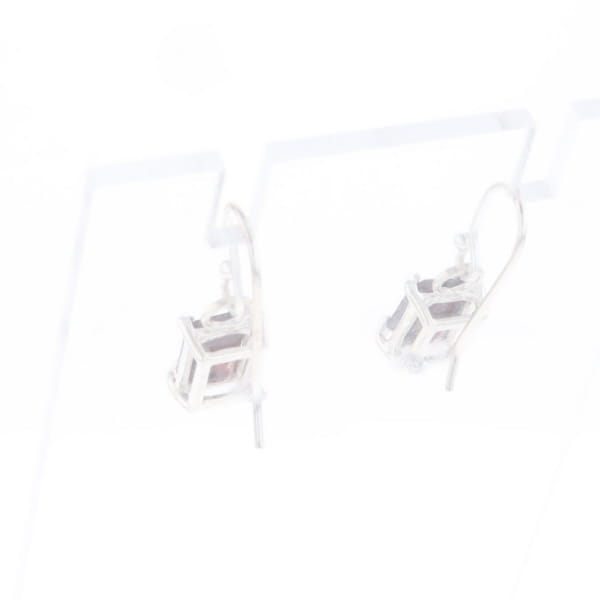 Emerald Cut Garnet Earrings