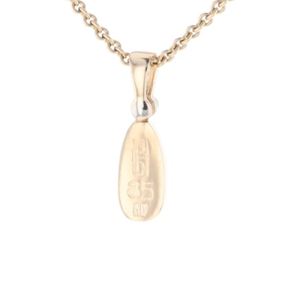Gold Quartz Necklace Pear Shape Inlaid Pendant with .02ct Diamond