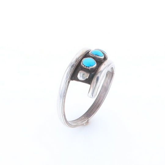 Round Turquoise Row Bypass Ring