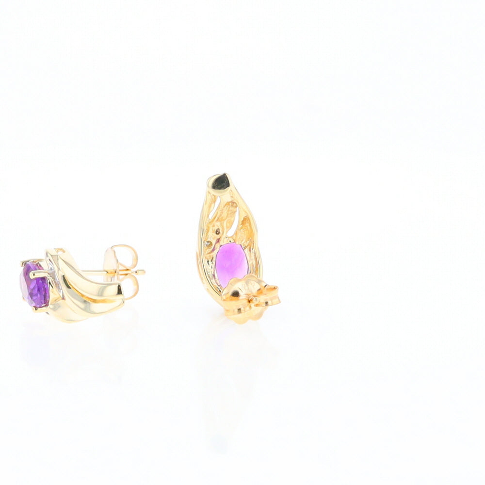 Amethyst and Diamond Pear Shaped Earrings