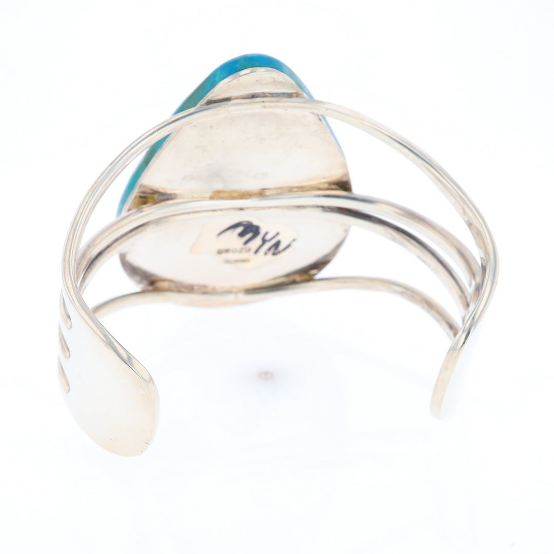 3-Layer Turquoise Raindrop Sterling Silver Cuff