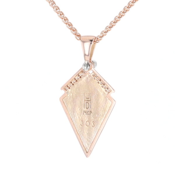 Malachite Kite Shape Inlaid Pendant with 0.19ctw Diamonds
