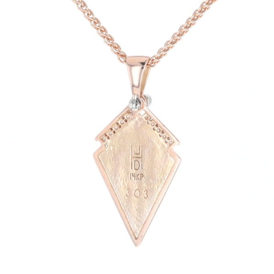 Malachite Kite Shape Inlaid Pendant with 0.19ctw Diamonds