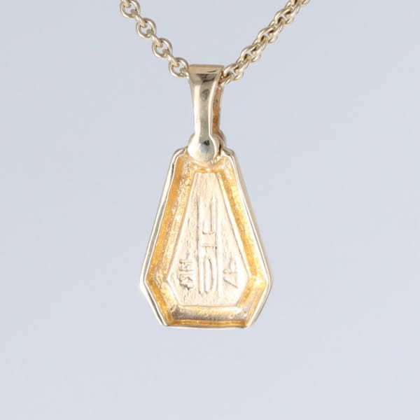 Opal Triangle Inlay with .02ctw Diamond Pendant