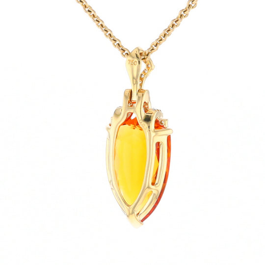 Citrine Pendant with Diamond Bail