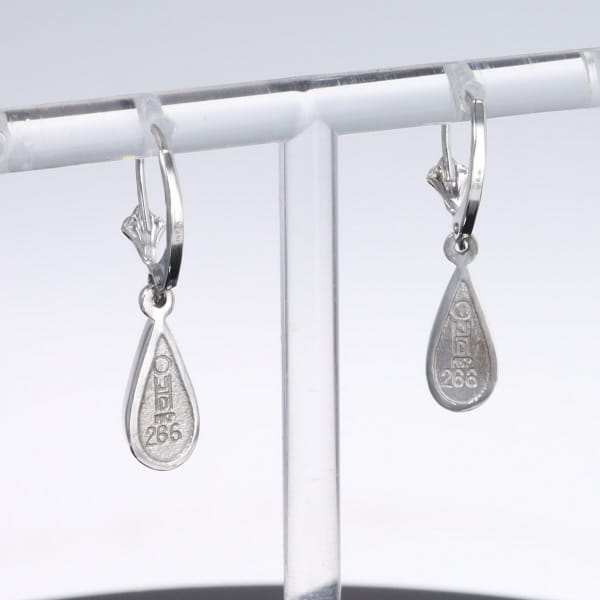 Opal Earrings Tear Drop Inlaid Design Lever Backs