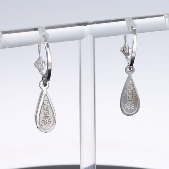 Opal Earrings Tear Drop Inlaid Design Lever Backs
